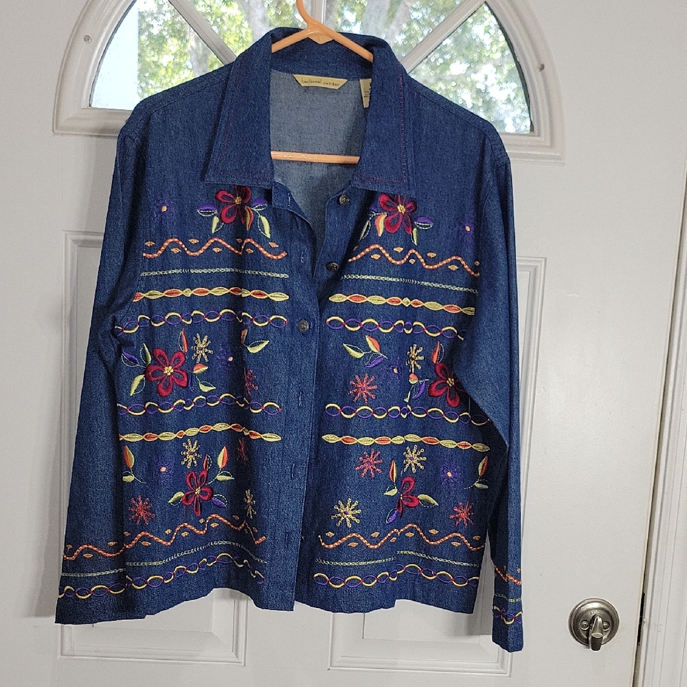 Vintage Bechamel Embroidered Denim Jacket Size PL